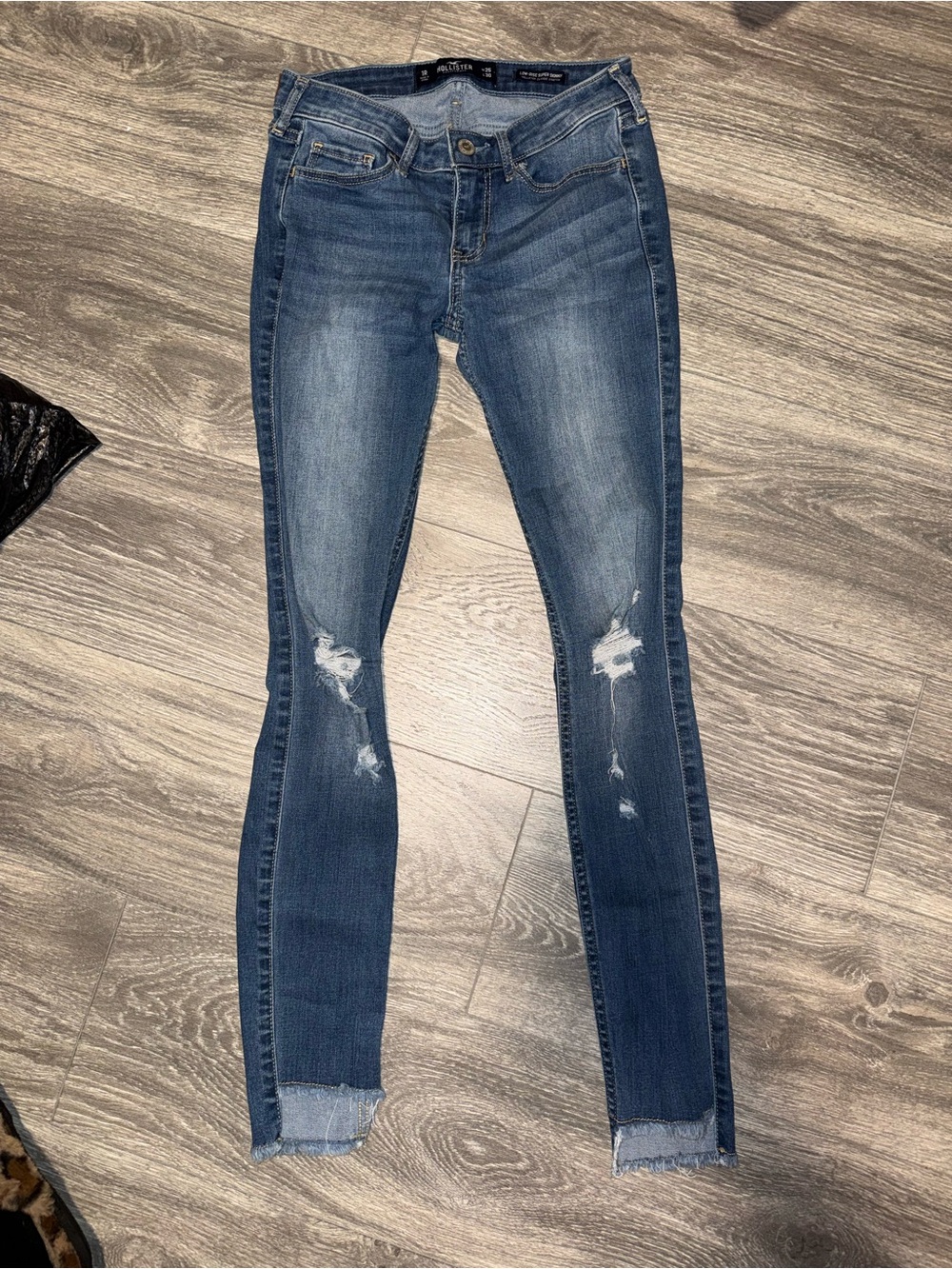 Hollister Dark Blue Distressed Skinny Jeans
